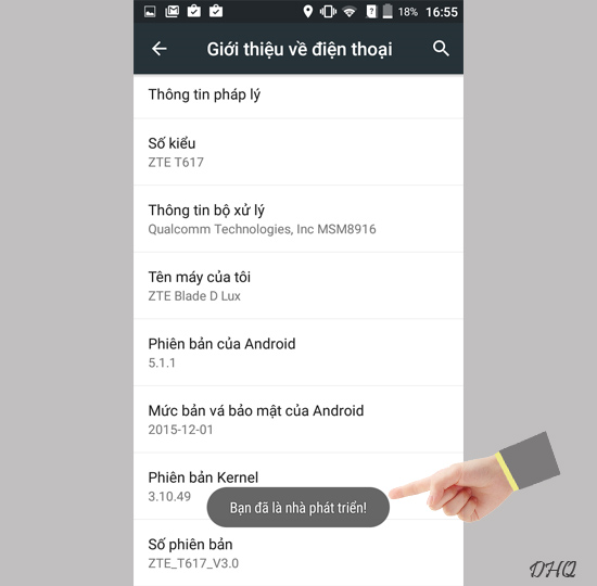 Thông báo kích hoạt thành công.